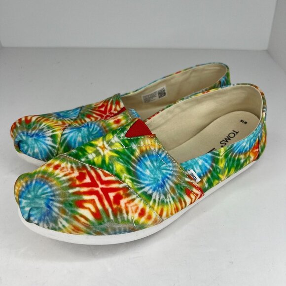 Toms Shoes - Toms Womens 10017812 Multicolor Candy Tie Dye Canvas Alpargata Size 10 Loafers